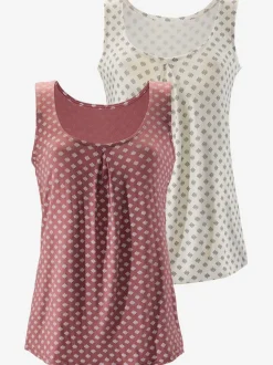 Débardeur à encolure arrondie avec plis et motifs discrets