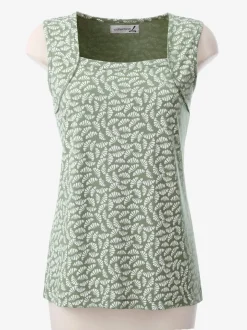 Débardeur encolure carrée à motifs floraux et larges bretelles