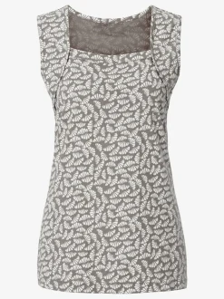 Débardeur encolure carrée à motifs floraux et larges bretelles