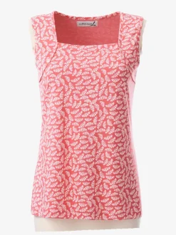 Débardeur encolure carrée à motifs floraux et larges bretelles