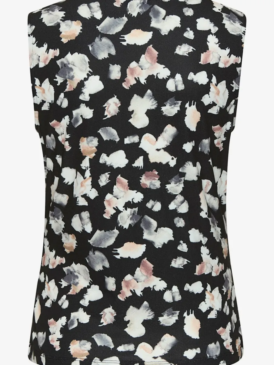 Débardeur à encolure en V avec fronces et motif floral