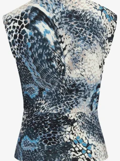 Débardeur à encolure en V dégagée avec motif animalier et couture flatteuse