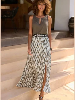 Débardeur à encolure fendue et boucle décorative en viscose