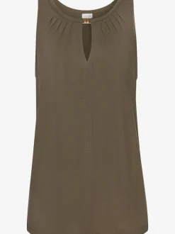 Débardeur à encolure fendue et boucle décorative en viscose