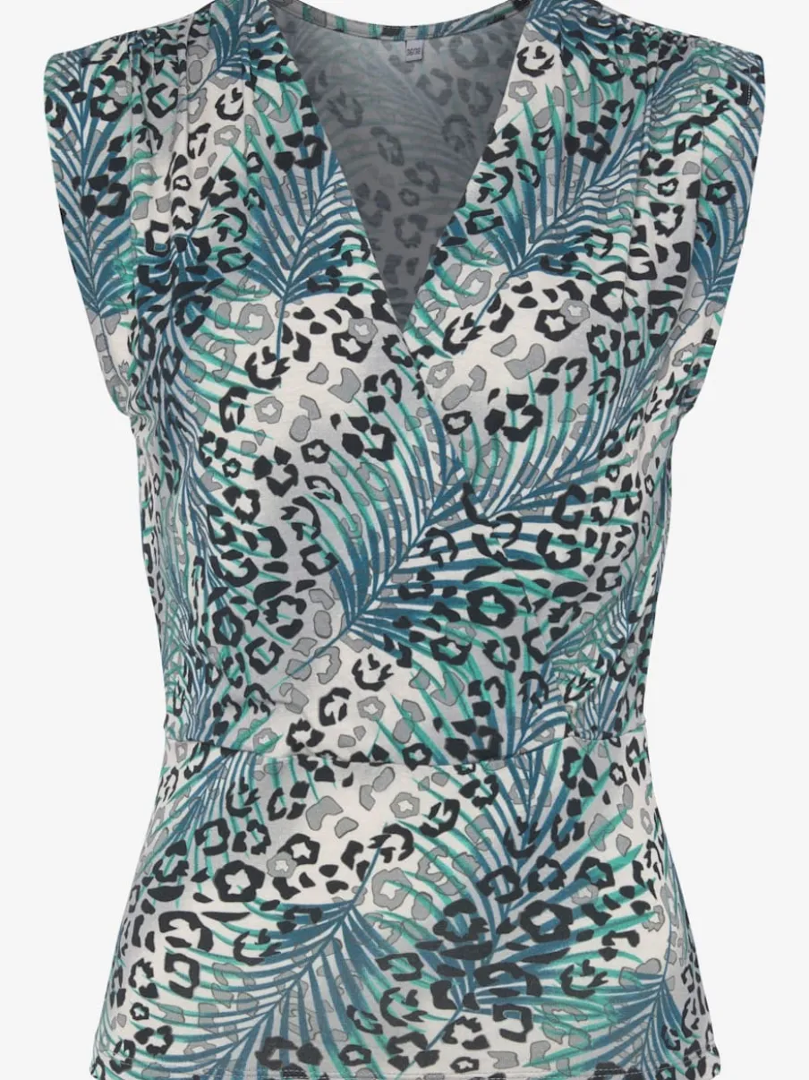Débardeur encolure V avec motifs animaliers et couture flatteuse