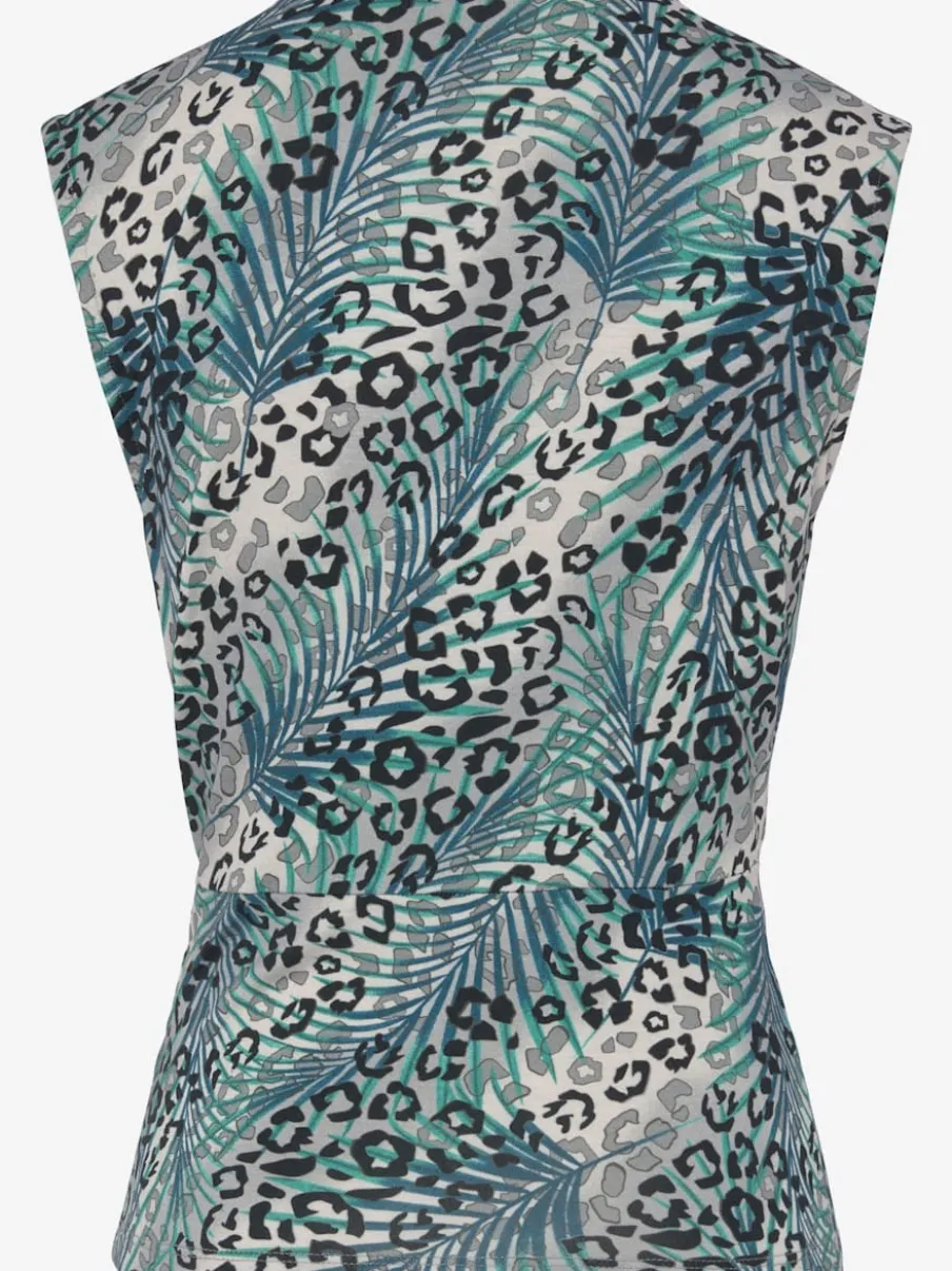 Débardeur encolure V avec motifs animaliers et couture flatteuse