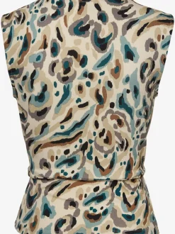 Débardeur encolure V avec motifs léopard et coutures flatteuses
