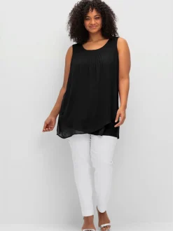 Débardeur 2 en 1 look superposé féminin