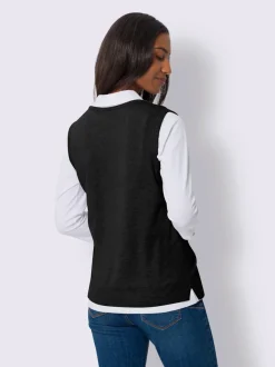Débardeur en tricot avec encolure ronde et fentes latérales