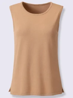Débardeur en tricot avec encolure ronde et fentes latérales