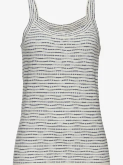 Débardeur en tricot avec rayures en fils teintés et finition côtelée