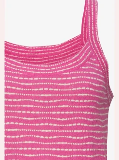 Débardeur en tricot avec rayures en fils teintés et finition côtelée