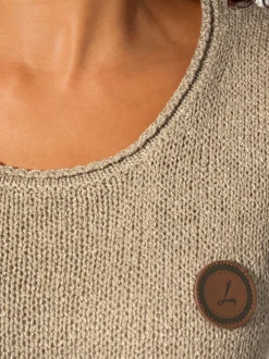 Débardeur en tricot à col rond et sans manches avec empiècement décoratif