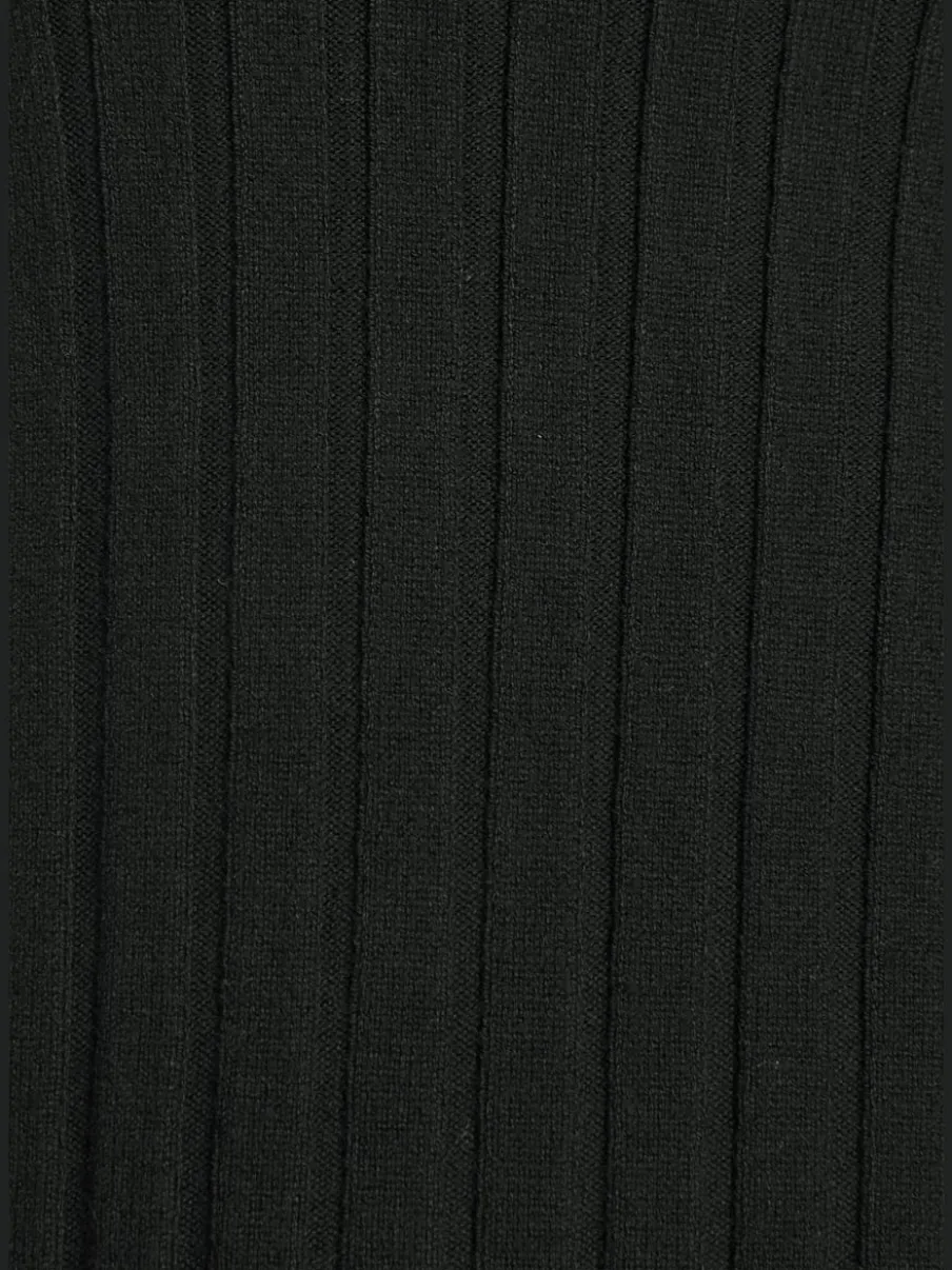 Débardeur en tricot côtelé à col montant et coupe ajustée