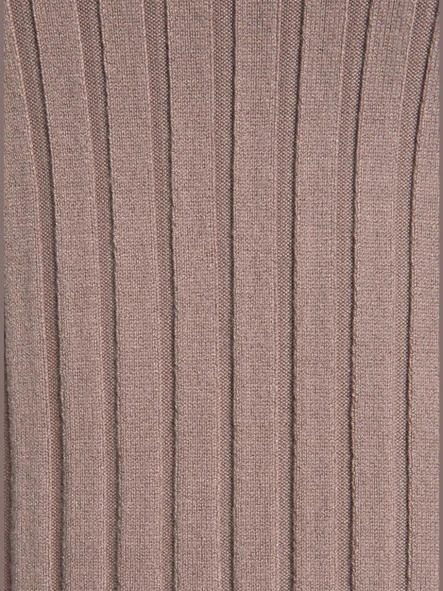 Débardeur en tricot côtelé à col montant et coupe ajustée