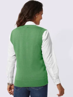 Débardeur en tricot doux avec col en V côtelé
