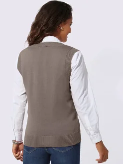 Débardeur en tricot doux avec col en V côtelé