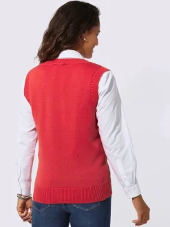 Débardeur en tricot doux avec col en V côtelé