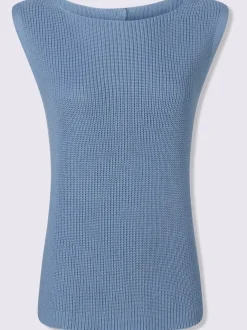 Débardeur en tricot encolure U avec patte de boutonnage au dos