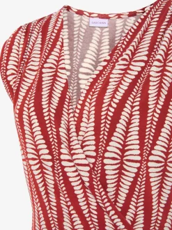 Débardeur en V avec imprimé plantes et couture flatteuse