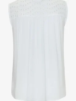 Débardeur en viscose à col V et dentelle ajourée