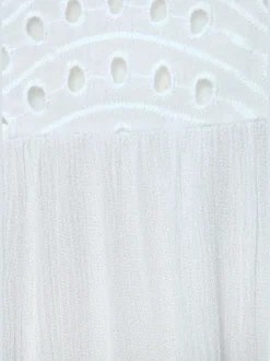 Débardeur en viscose à col V et dentelle ajourée