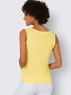 Débardeur en viscose extensible à col V avec boutons décoratifs