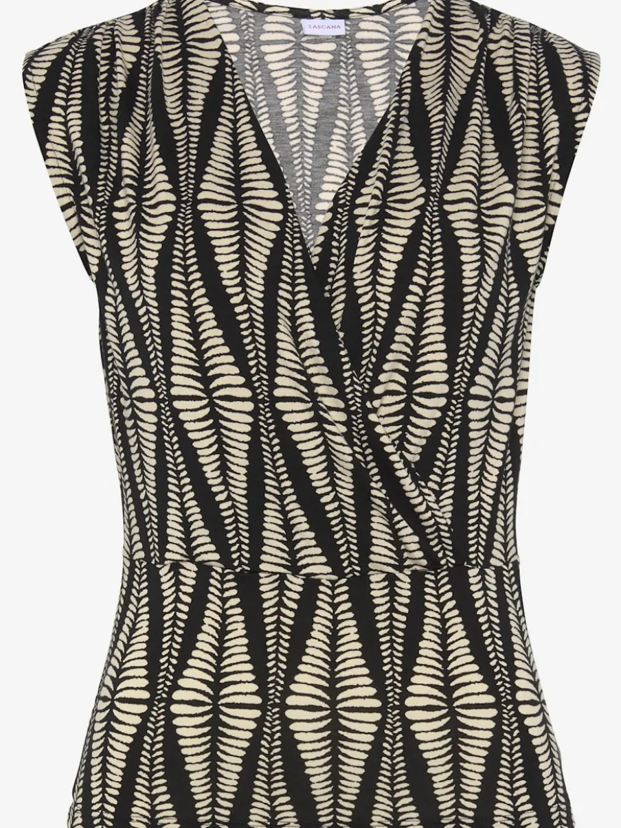 Débardeur en V à motifs feuillus avec couture flatteuse
