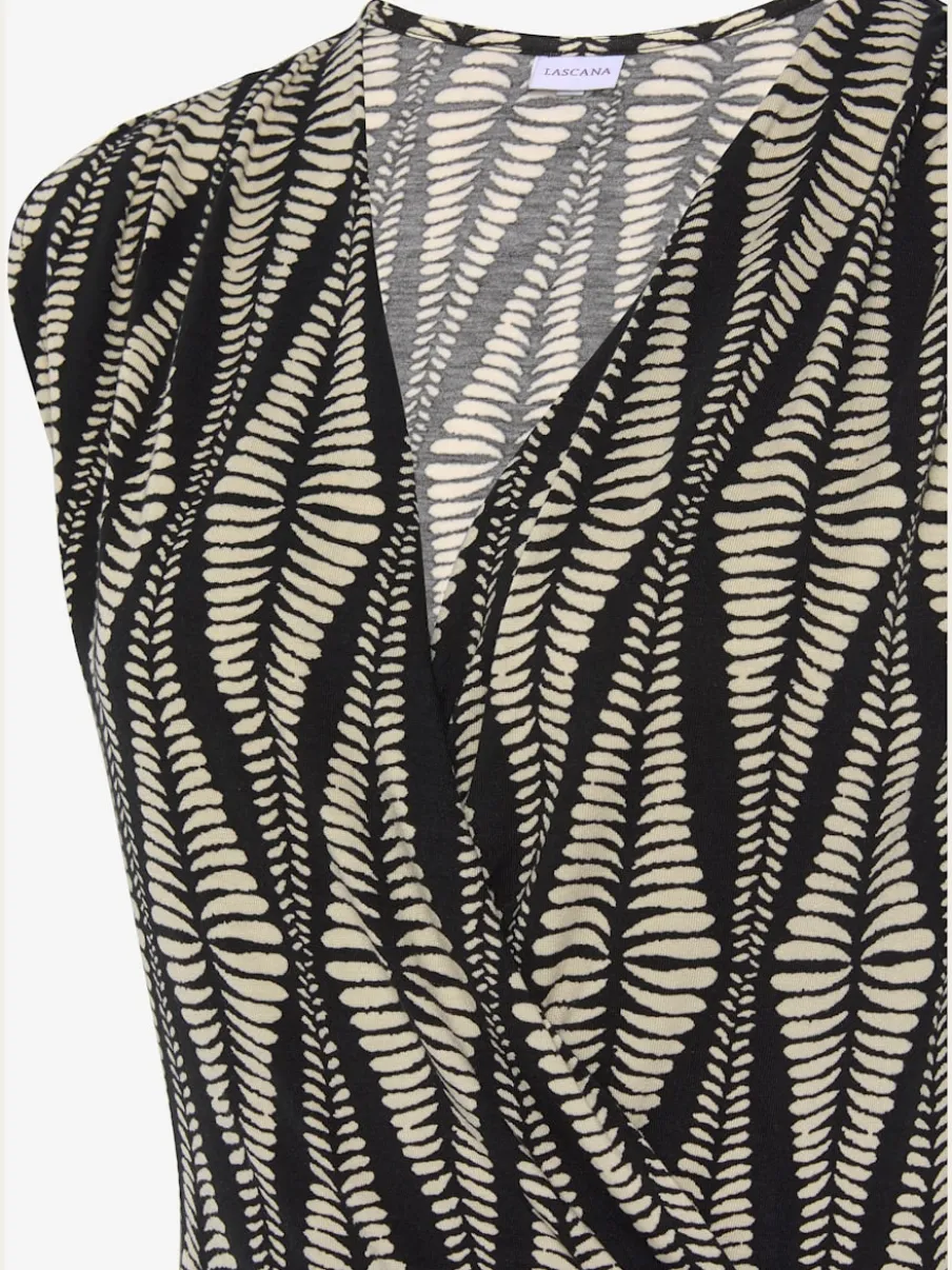 Débardeur en V à motifs feuillus avec couture flatteuse