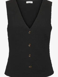 Débardeur gilet à encolure en V et boutons décoratifs