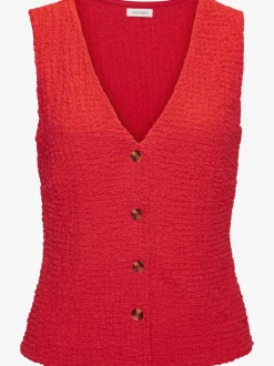 Débardeur gilet à encolure en V et boutons décoratifs