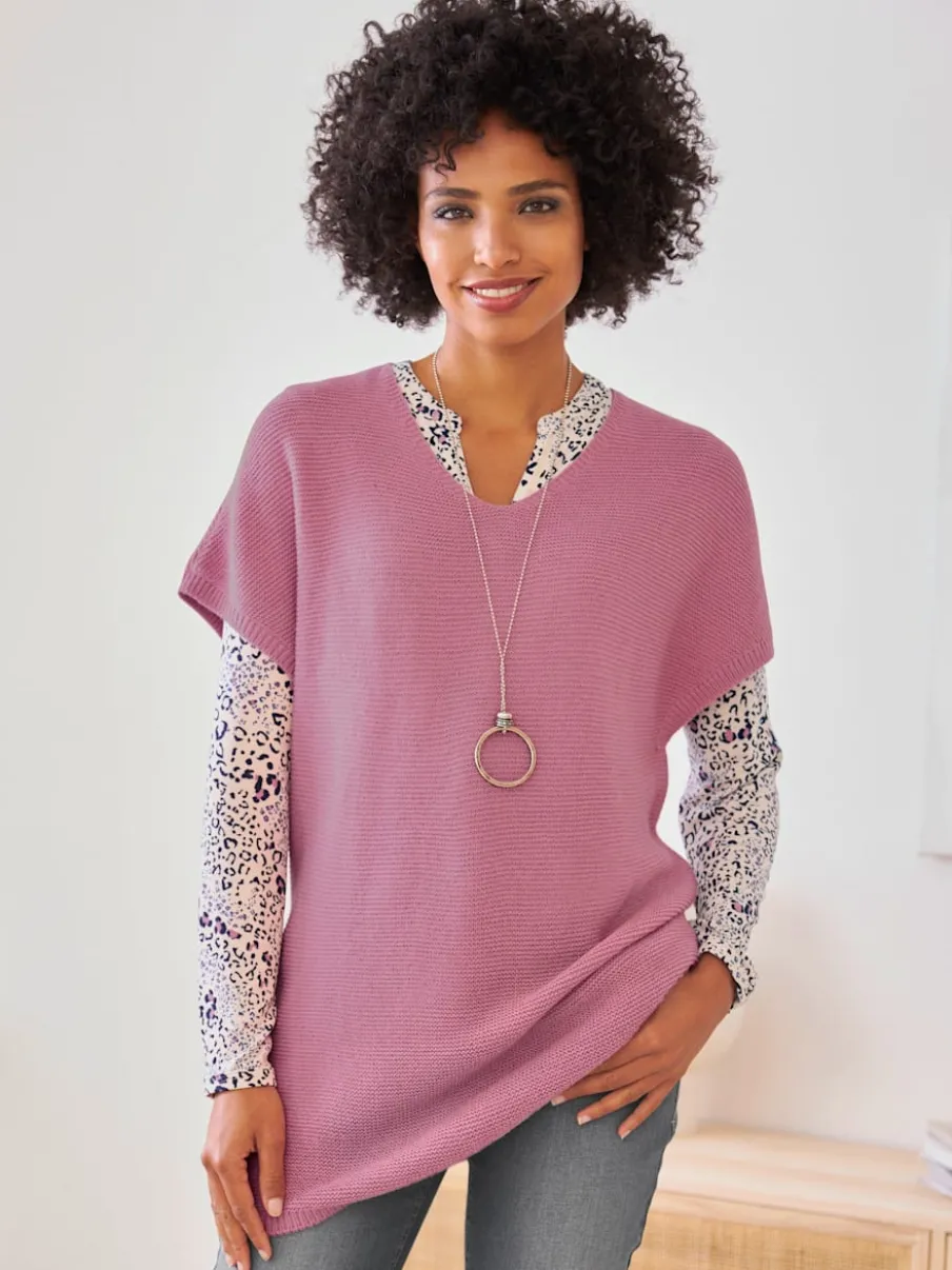 Débardeur long à la coupe ample en tricot doux