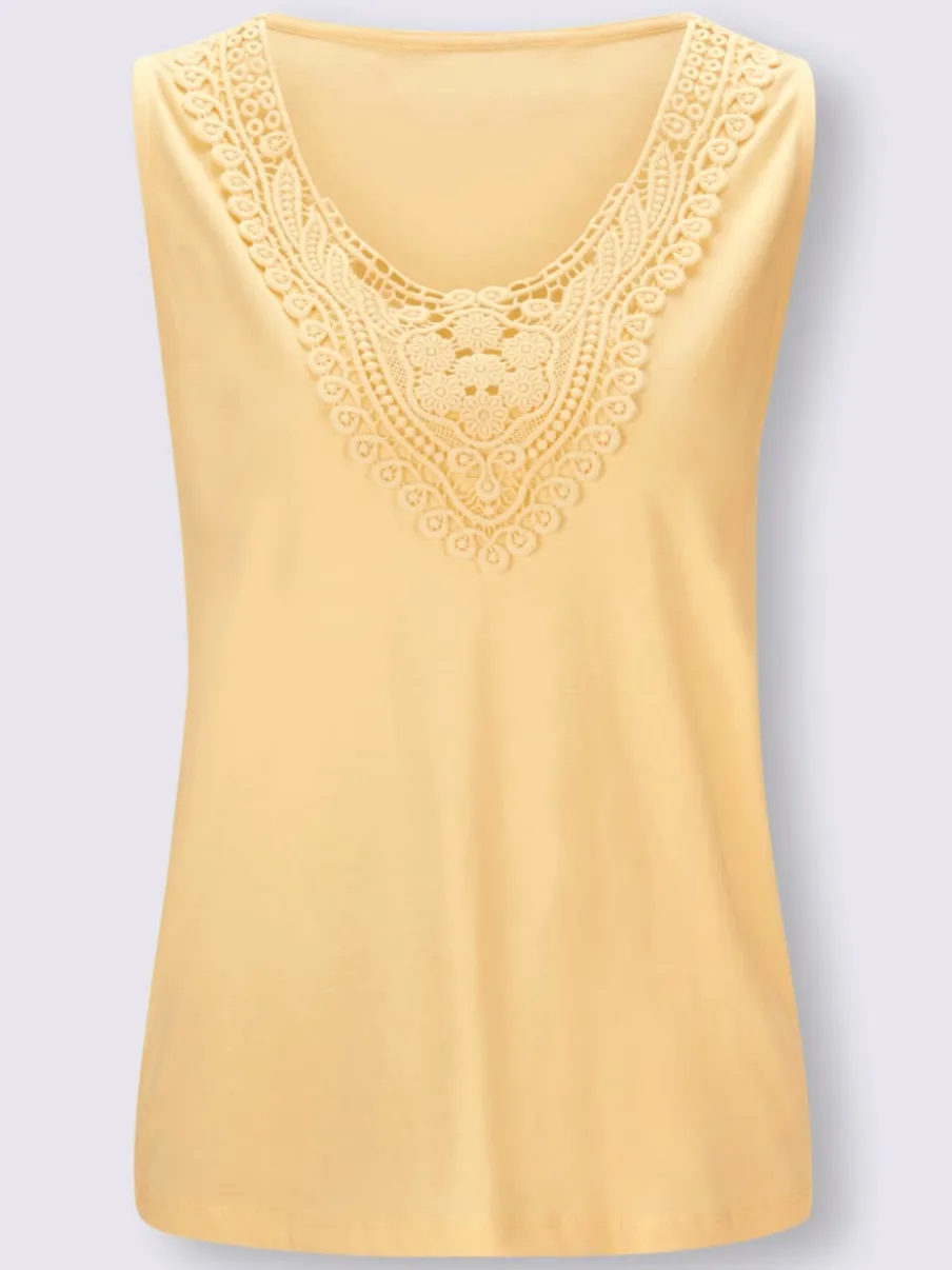 Débardeur pur coton avec col en V et bretelles larges