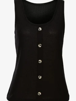 Débardeur sans manches avec patte de boutonnage et ceinture élastiquée