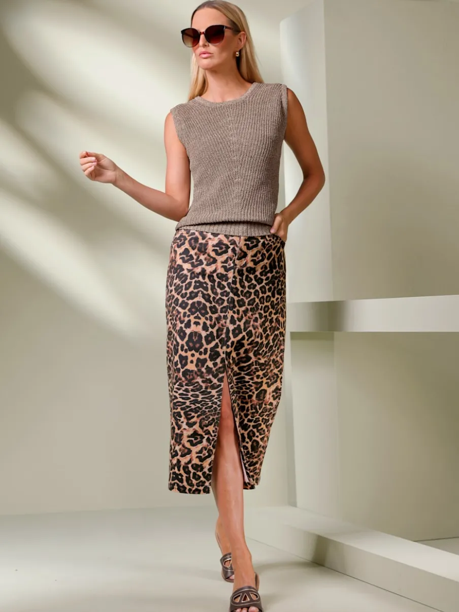 Débardeurs en tricot avec motif animal et encolure ronde