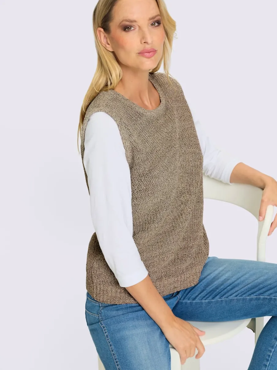 Débardeurs en tricot avec motif animal et encolure ronde