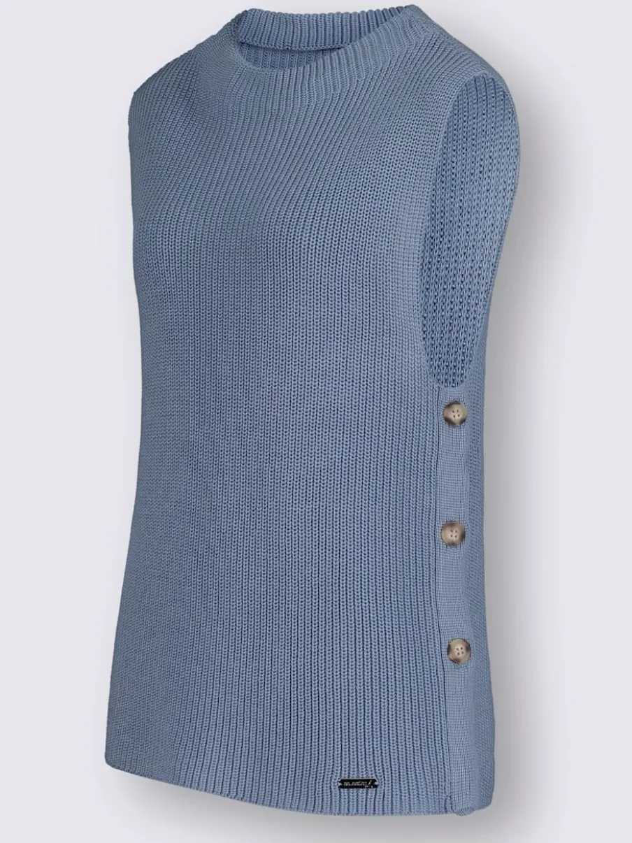 Débardeurs en tricot à col montant avec fente latérale