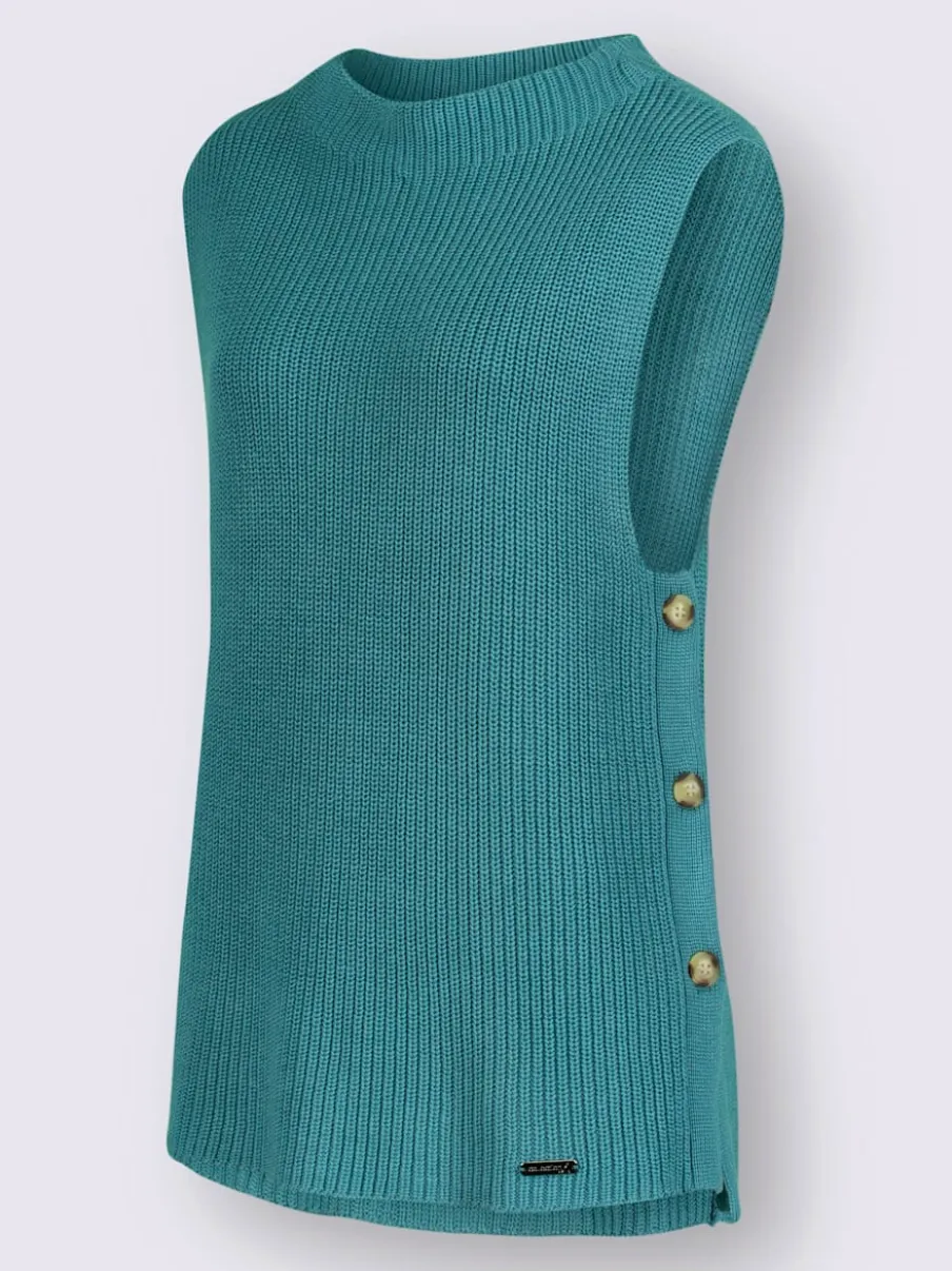 Débardeurs en tricot à col montant avec fente latérale