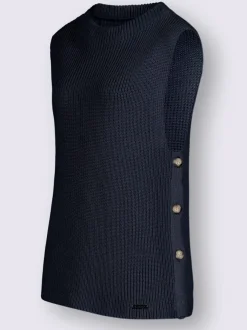 Débardeurs en tricot à col montant avec fente latérale