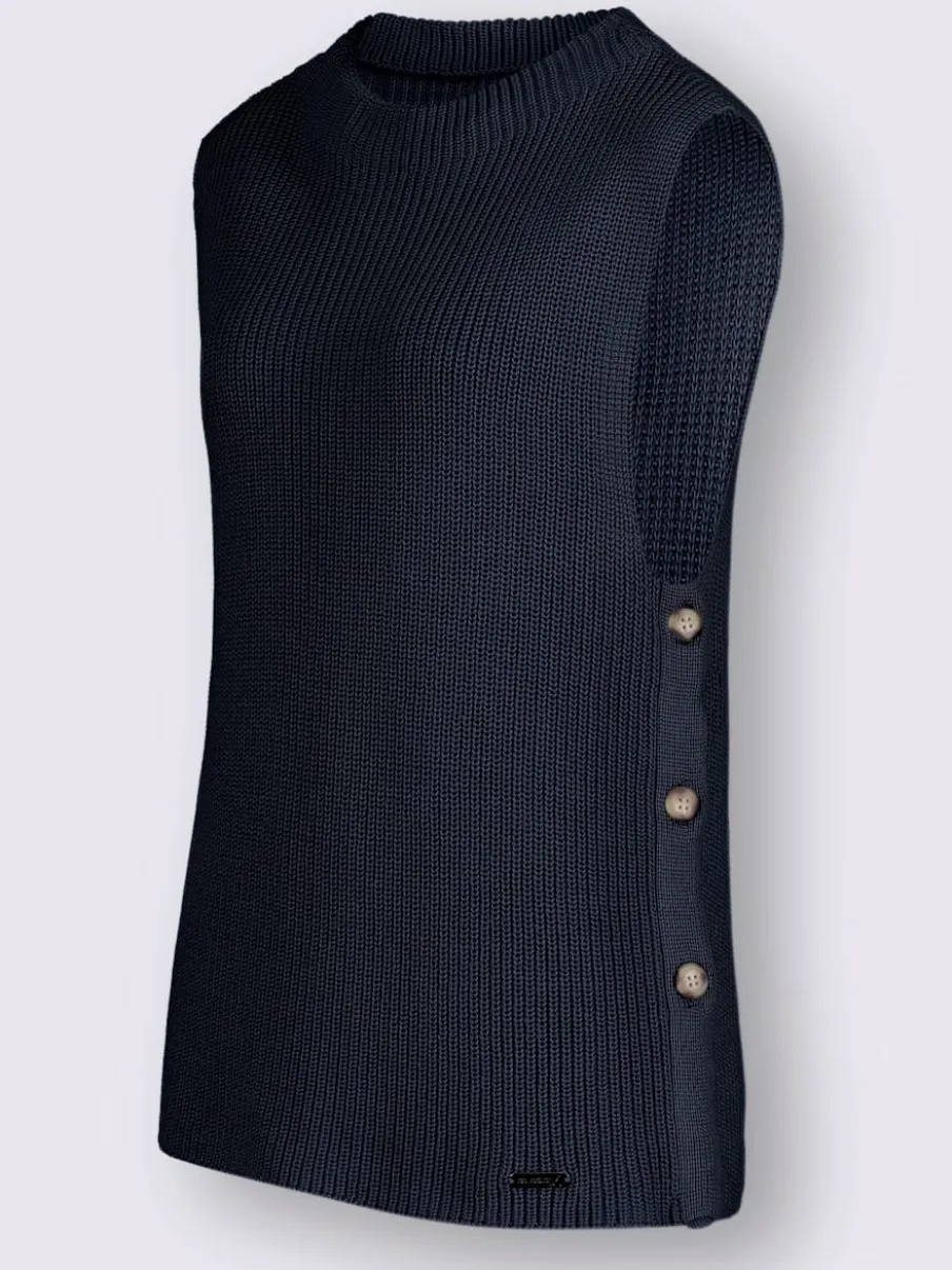 Débardeurs en tricot à col montant avec fente latérale