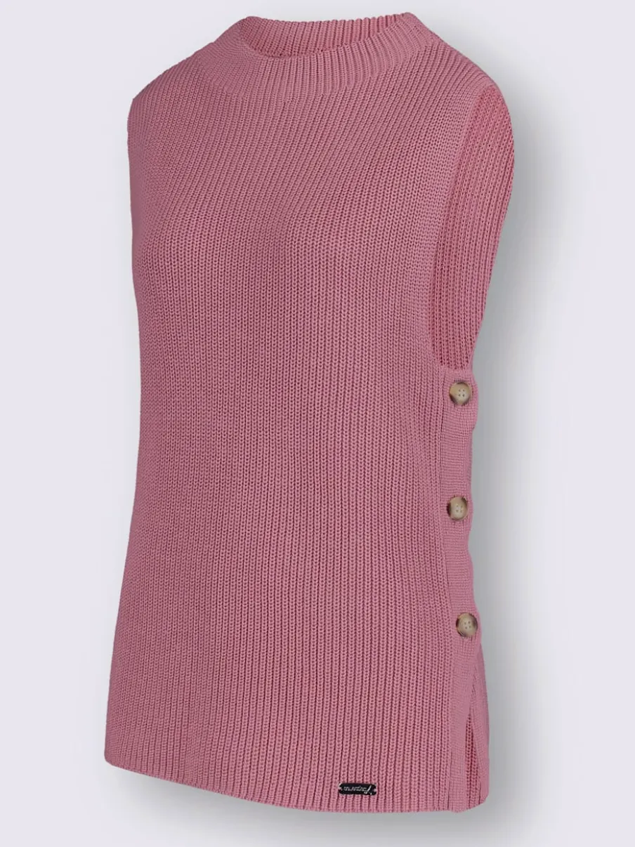 Débardeurs en tricot à col montant avec fente latérale