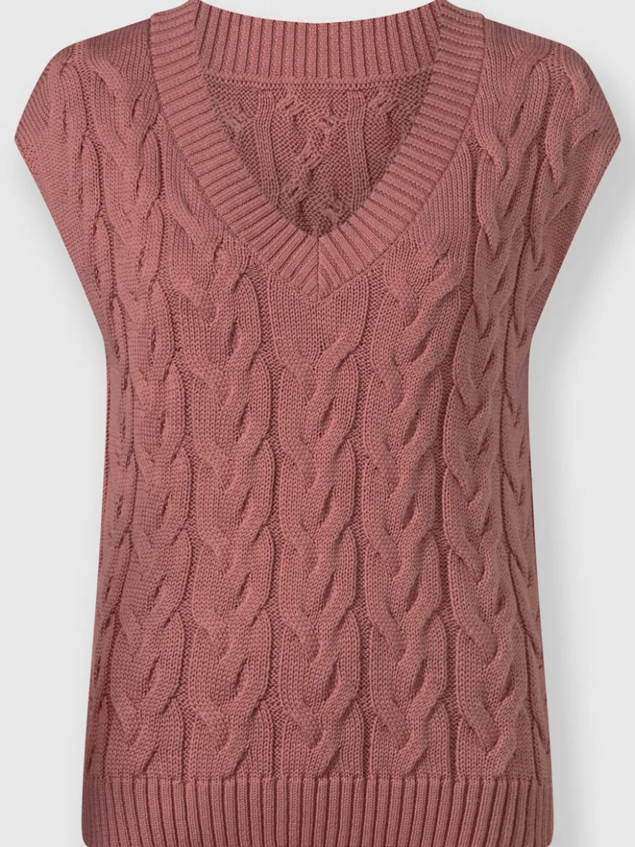 Débardeurs en tricot à motif torsadé en V