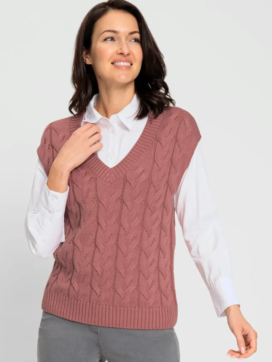 Débardeurs en tricot à motif torsadé en V
