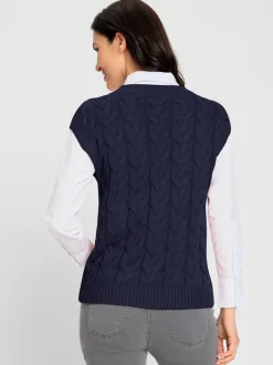 Débardeurs en tricot à motif torsadé en V
