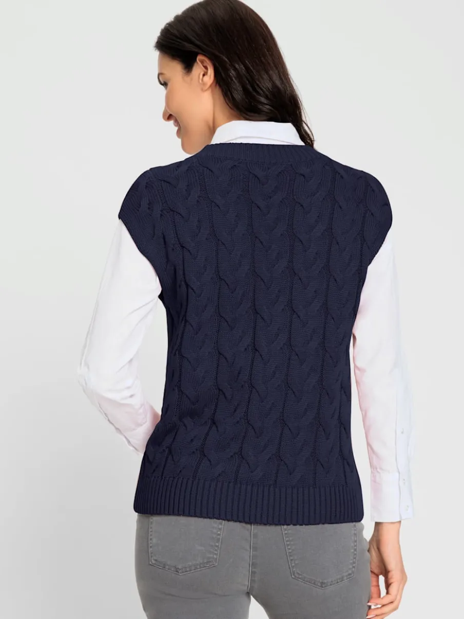 Débardeurs en tricot à motif torsadé en V