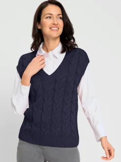 Débardeurs en tricot à motif torsadé en V