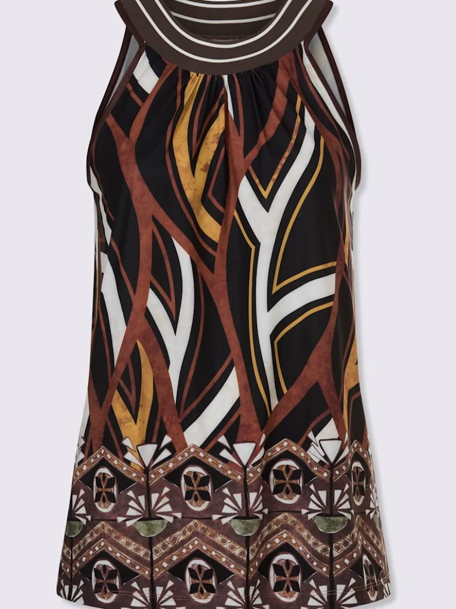 Débardeurs à motif original avec encolure ronde et forme évasée