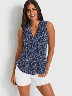 Débardeurs à motifs floraux en viscose douce fluide