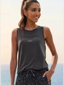 Débardeur sportif à col rond avec logo discret et coupe décontractée