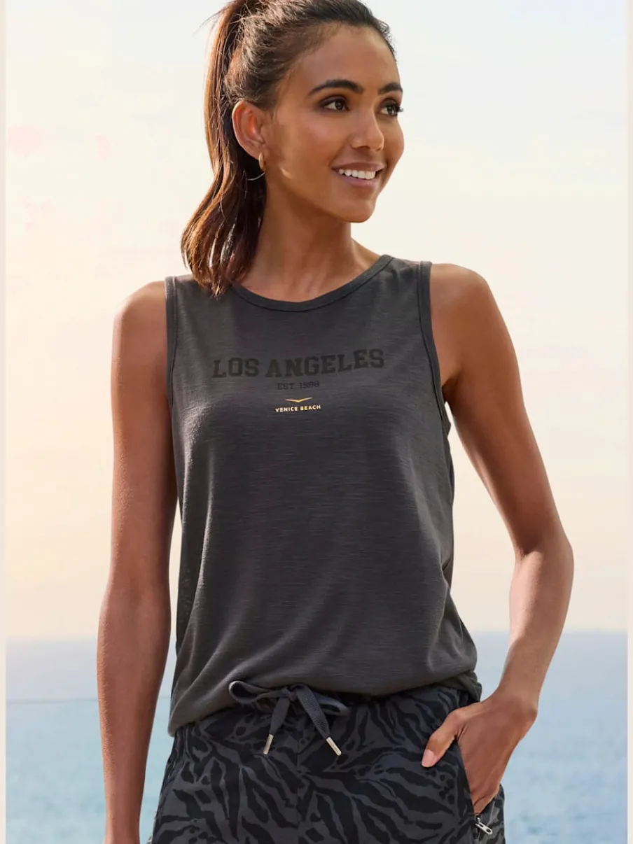 Débardeur sportif à col rond avec logo discret et coupe décontractée